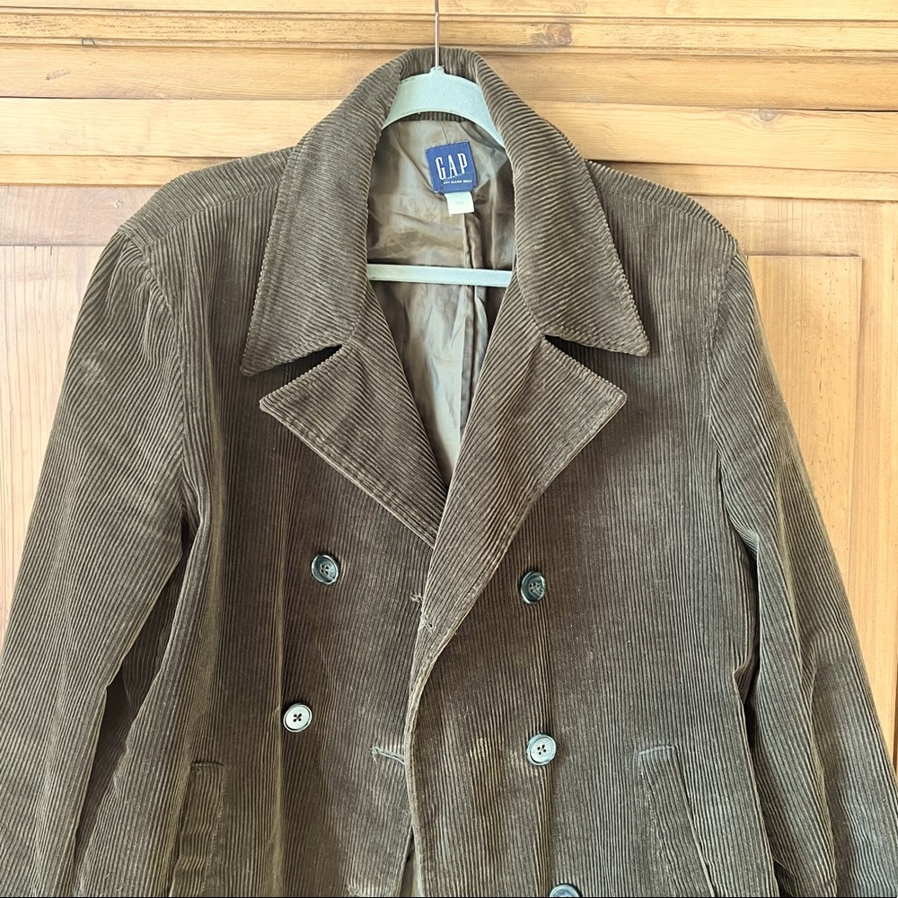 Vintage Gap Men’s Dark Green Wide Wale Corduroy Blazer Jacket Size Large - Picture 6 of 13